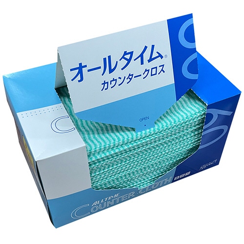 東京メディカル　カウンタークロス　厚口　グリーン　FT-302　1パック（60枚）（ご注文単位1パック）【直送品】
