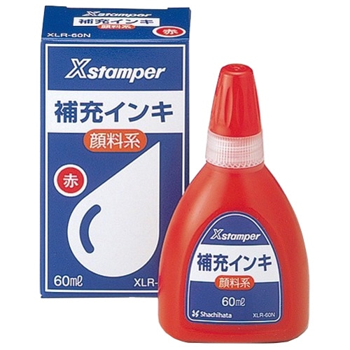 シヤチハタ　Xスタンパー　補充インキ　顔料系全般用　60mL　赤　XLR-60N　1個（ご注文単位1個）【直送品】