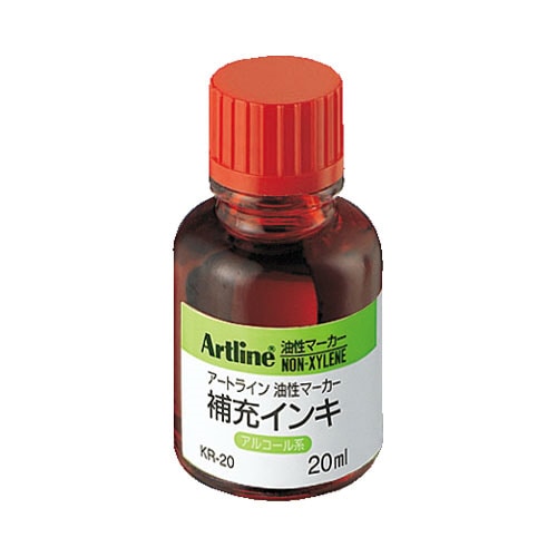 シヤチハタ　アートライン補充インキ　20ml　赤　KR-20　1個（ご注文単位1個）【直送品】