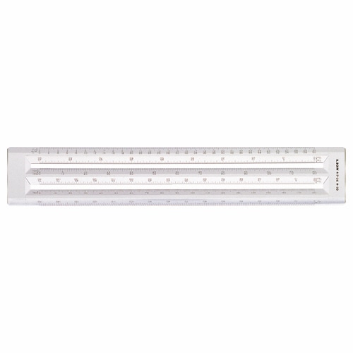 ライオン事務器 ヘキサスケール 全長370mm×厚さ5mm 再生アクリル樹脂 H-30 1個(ご注文単位1個)【直送品】