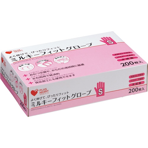 オオサキメディカル　ミルキーフィットグローブ　透明　S　70204　1箱（200枚）（ご注文単位1箱）【直送品】