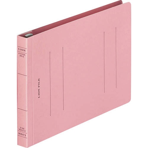 ライオン事務器　フラットファイル（環境）　樹脂押え具　B6ヨコ　150枚収容　背幅18mm　ピンク　A-546KB6E　1冊（ご注文単位1冊）【直送品】