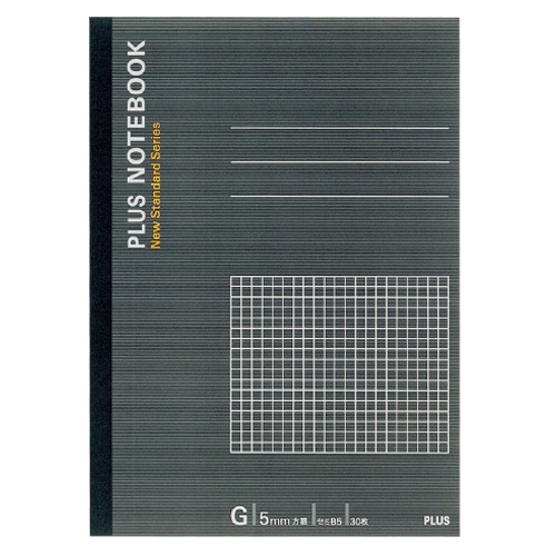プラス ノートブック セミB5 G罫5mm方眼 30枚 グレー NO-003GS 1冊(ご注文単位1冊)【直送品】