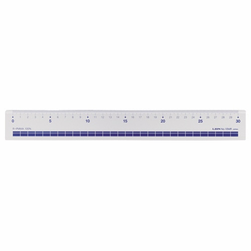 ライオン事務器　再生アクリル直線定規　30cm　No.10MR　1本（ご注文単位1本）【直送品】