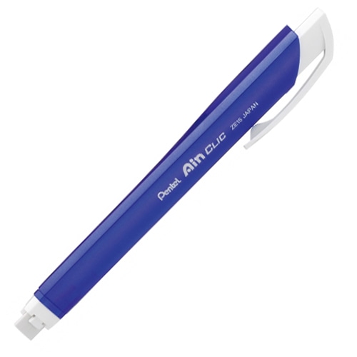 ぺんてる ノック式ホルダー消しゴム「アインクリック」 メタルブルー XZE15-MC 1本(ご注文単位1本)【直送品】