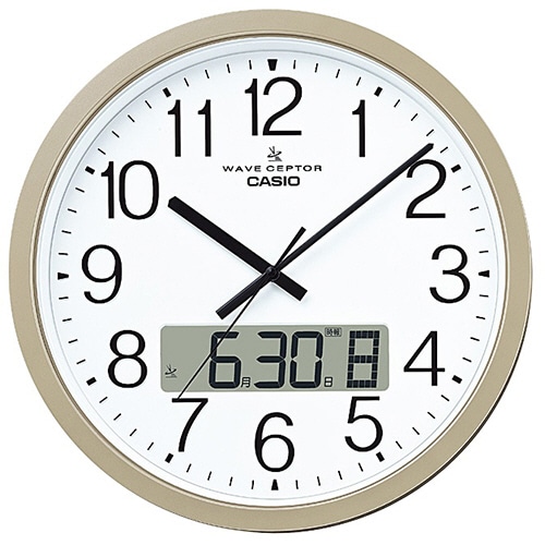 カシオ　プログラム電波掛時計　シャンパンゴールド　IC-4100J-9JF　1台（ご注文単位1台）【直送品】