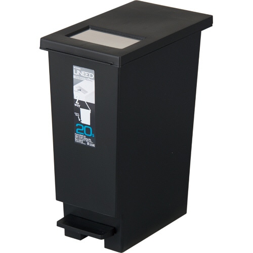 新輝合成 ユニード プッシュ&ペダル 20L ブラック DS-988-980-7 1個(ご注文単位1個)【直送品】