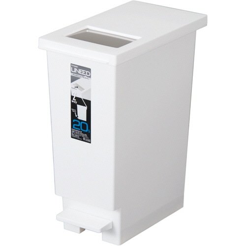 新輝合成 ユニード プッシュ&ペダル 20L ホワイト DS-988-980-8 1個(ご注文単位1個)【直送品】