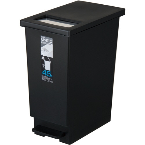 新輝合成 ユニード プッシュ&ペダル 45L ブラック DS-453-045-7 1個(ご注文単位1個)【直送品】