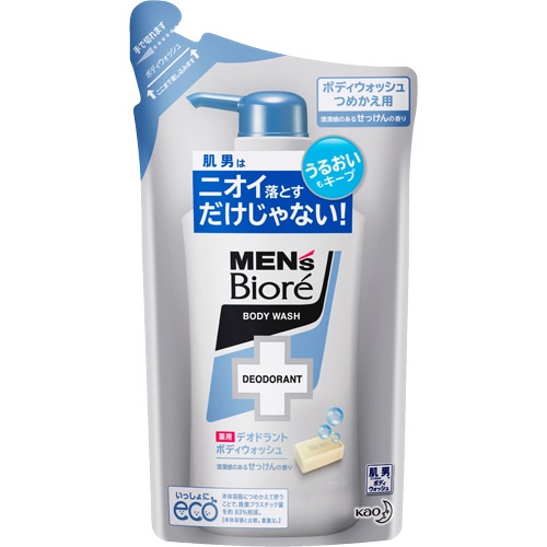 花王　メンズビオレ　薬用デオドラントボディウォッシュ　せっけんの香り　つめかえ用　380ml　1パック（ご注文単位1パック）【直送品】