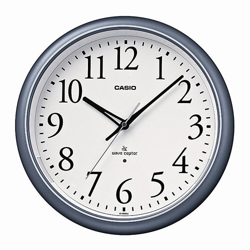 カシオ 夜見えライト付電波掛時計 シルバー IQ-1050NJ-8JF 1台(ご注文単位1台)【直送品】