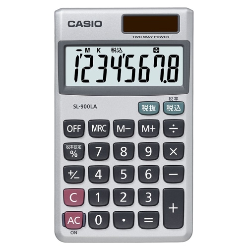 カシオ　電卓　8桁　手帳サイズ　SL-900LA-N　1台（ご注文単位1台）【直送品】
