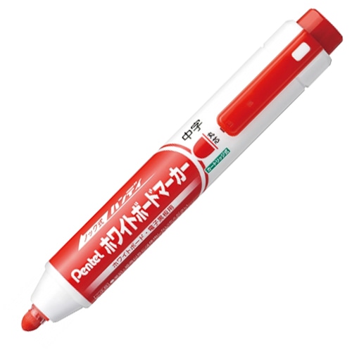 ぺんてる ノック式ハンディ ホワイトボードマーカー 中字丸芯 赤 MWXN5M-B 1本(ご注文単位1本)【直送品】