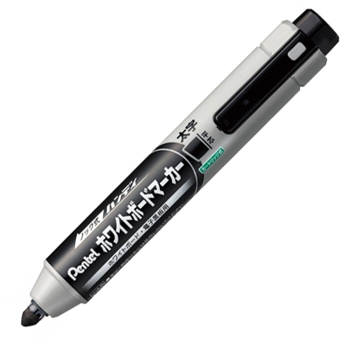 ぺんてる ノック式ハンディ ホワイトボードマーカー 太字平芯 黒 MWXN6M-A 1本(ご注文単位1本)【直送品】