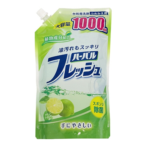ミツエイ ハーバルフレッシュ ライム 詰替 特大 1000ml 1パック(ご注文単位1パック)【直送品】