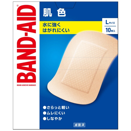 JNTLコンシューマーヘルス　バンドエイド　肌色　Lサイズ　1箱（10枚）（ご注文単位1箱）【直送品】