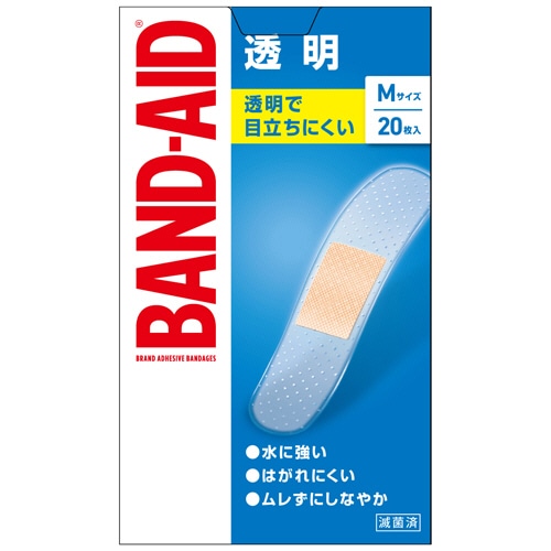 JNTLコンシューマーヘルス　バンドエイド　透明　Mサイズ　1箱（20枚）（ご注文単位1箱）【直送品】
