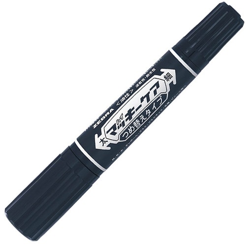 ゼブラ　油性マーカー　ハイマッキーケア　つめ替えタイプ　太字＋細字　黒　YYT5-BK　1セット（10本）（ご注文単位1セット）【直送品】