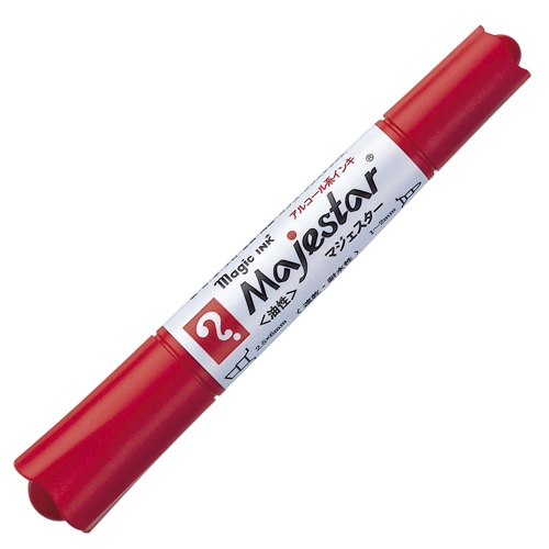 寺西化学　油性マーカー　マジックインキ　マジェスター　太字＋細字　赤　MMJ50-T2　1セット（10本）（ご注文単位1セット）【直送品】