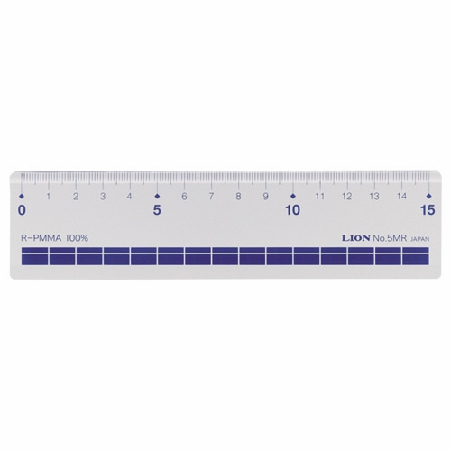 ライオン事務器　再生アクリル直線定規　15cm　No.5MR　1セット（10本）（ご注文単位1セット）【直送品】