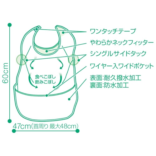 オオサキメディカル プラスハート こぼれにくい食事用エプロン ポケット付サイドタック ピンク 73755 1セット(5枚)(ご注文単位1セット)【直送品】