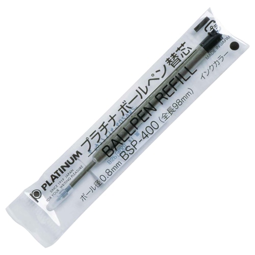 プラチナ　油性ボールペン替芯　ステンレスチップ　0.8mm　黒　BSP-400#1　1本（ご注文単位1本）【直送品】