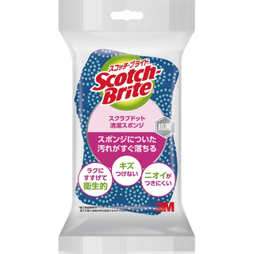 3M スコッチ・ブライト スクラブドットスポンジ 清潔スポンジ ブルー SDS-02KB 1個(ご注文単位1個)【直送品】
