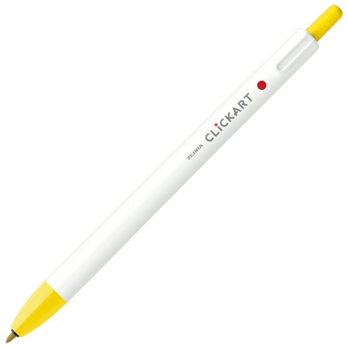ゼブラ　ノック式水性カラーペン　クリッカート　黄　WYSS22-Y　1セット（10本）（ご注文単位1セット）【直送品】