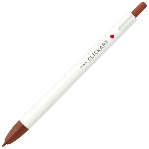 ゼブラ　ノック式水性カラーペン　クリッカート　茶　WYSS22-E　1セット（10本）（ご注文単位1セット）【直送品】