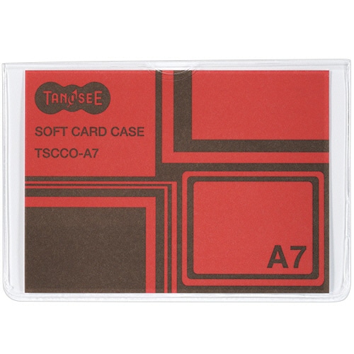 TANOSEE ソフトカードケース A7 透明 再生オレフィン製 1セット(100枚)(ご注文単位1セット)【直送品】
