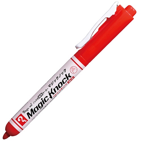 寺西化学　ノック式油性マーカー　マジックノック　細字　赤　MKHP-T2　1セット（10本）（ご注文単位1セット）【直送品】