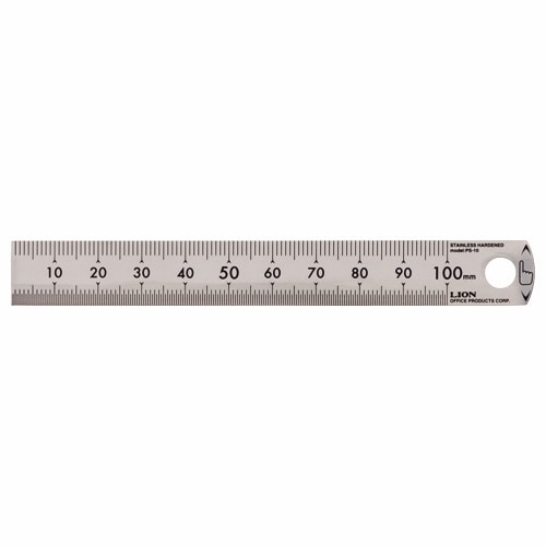 ライオン事務器 ステンレス定規 10cm PS-10 1セット(50本)(ご注文単位1セット)【直送品】