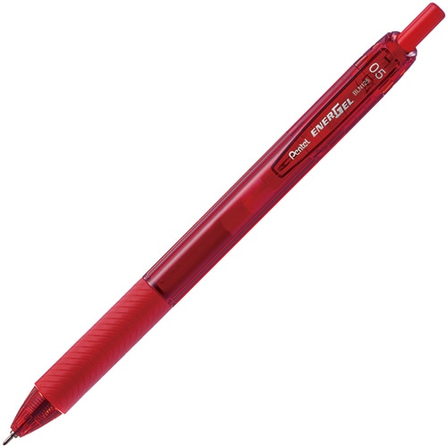 ぺんてる　ゲルインキボールペン　エナージェルエス　0.5mm　赤　BLN125-B　1セット（10本）（ご注文単位1セット）【直送品】