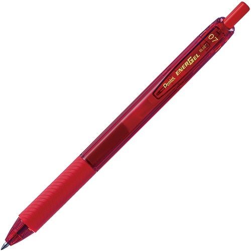 ぺんてる　ゲルインキボールペン　エナージェルエス　0.7mm　赤　BL127-B　1セット（10本）（ご注文単位1セット）【直送品】