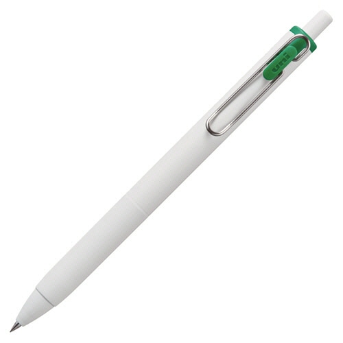三菱鉛筆　ゲルインクボールペン　ユニボール　ワン　0.38mm　グリーン　（軸色：オフホワイト）　UMNS38.6　1セット（10本）（ご注文単位1セット）【直送品】