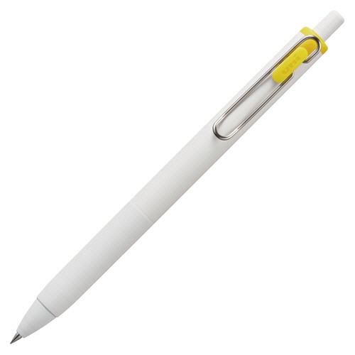 三菱鉛筆　ゲルインクボールペン　ユニボール　ワン　0.5mm　イエロー　（軸色：オフホワイト）　UMNS05.2　1セット（10本）（ご注文単位1セット）【直送品】