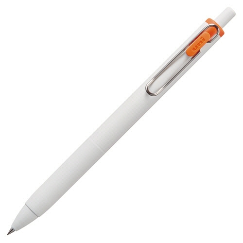 三菱鉛筆　ゲルインクボールペン　ユニボール　ワン　0.5mm　オレンジ　（軸色：オフホワイト）　UMNS05.4　1セット（10本）（ご注文単位1セット）【直送品】