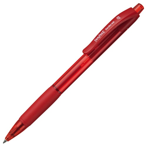 TANOSEE ノック式油性ボールペン(なめらかインク) 0.7mm 赤 1セット(50本)(ご注文単位1セット)【直送品】