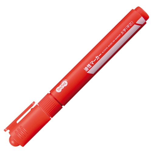 TANOSEE　キャップ式油性マーカー　シングル　太字　赤　1セット（50本）（ご注文単位1セット）【直送品】
