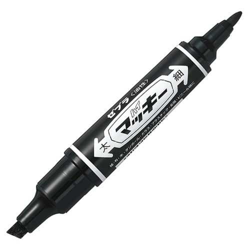 ゼブラ　油性マーカー　ハイマッキー　角芯太字＋丸芯細字　黒　MO-150-MC-BK　1セット（50本）（ご注文単位1セット）【直送品】
