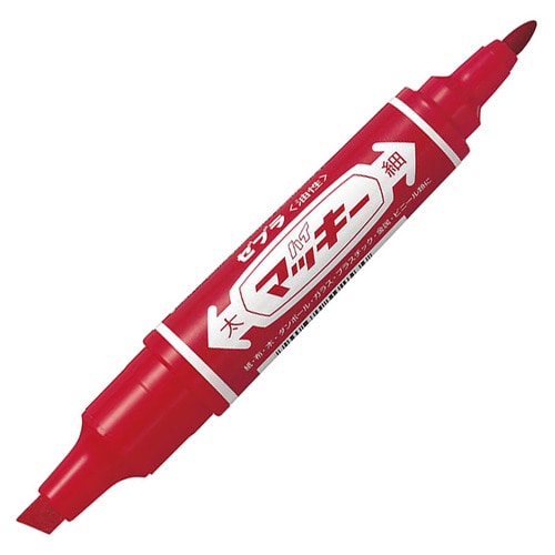 ゼブラ　油性マーカー　ハイマッキー　角芯太字＋丸芯細字　赤　MO-150-MC-R　1セット（50本）（ご注文単位1セット）【直送品】