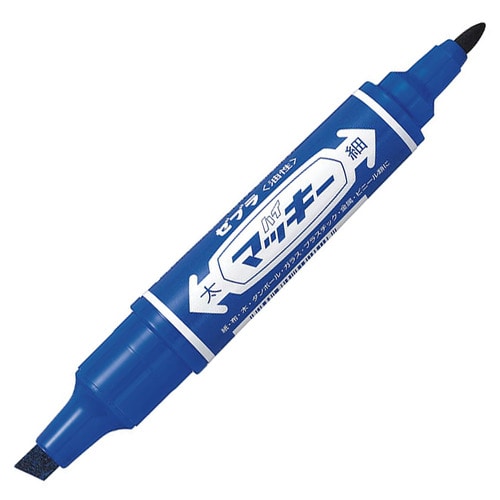 ゼブラ　油性マーカー　ハイマッキー　角芯太字＋丸芯細字　青　MO-150-MC-BL　1セット（50本）（ご注文単位1セット）【直送品】