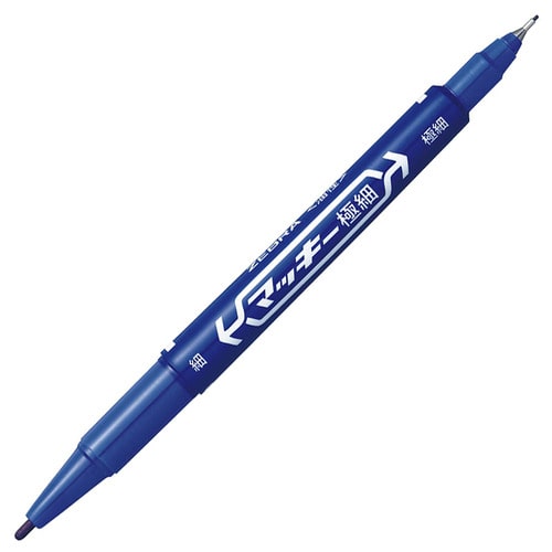 ゼブラ　油性マーカー　マッキー極細　丸芯細字＋極細　青　MO-120-MC-BL　1セット（50本）（ご注文単位1セット）【直送品】