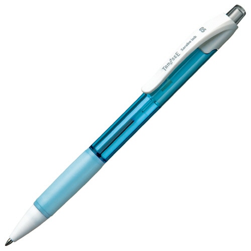TANOSEE　ノック式油性ボールペン（なめらかインク）　0.5mm　黒　（軸色：アクアブルー）　1セット（50本）（ご注文単位1セット）【直送品】