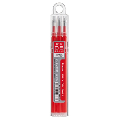 パイロット　ゲルインキボールペン　フリクションボール替芯　0.5mm　レッド　キャップ式ノック式両用　LFBKRF30EF3R　1セット（30本：3本×10パック）（ご注文単位1セット）【直送品】