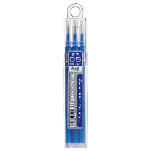パイロット　ゲルインキボールペン　フリクションボール替芯　0.5mm　ブルー　キャップ式ノック式両用　LFBKRF30EF3L　1セット（30本：3本×10パック）（ご注文単位1セット）【直送品】