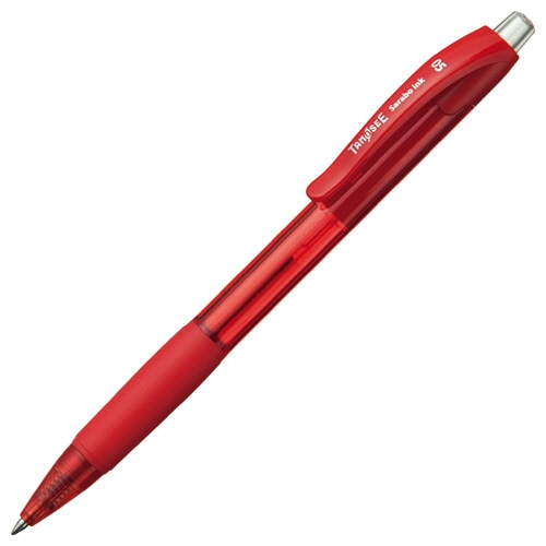 TANOSEE　ノック式油性ボールペン（なめらかインク）　0.5mm　赤　1セット（50本）（ご注文単位1セット）【直送品】