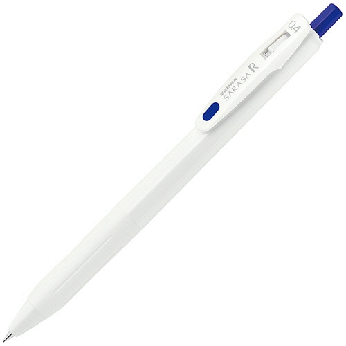 ゼブラ　ジェルボールペン　サラサR　0.4mm　青　（軸色：白）　JJS29-R1-BL　1セット（10本）（ご注文単位1セット）【直送品】