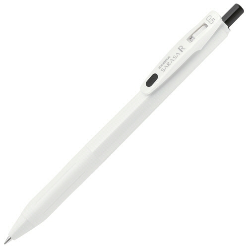 ゼブラ　ジェルボールペン　サラサR　0.5mm　黒　（軸色：白）　JJ29-R1-BK2　1セット（10本）（ご注文単位1セット）【直送品】