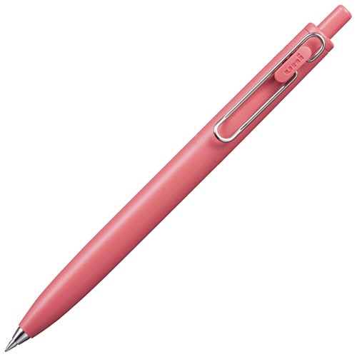 三菱鉛筆 ゲルインクボールペン ユニボール ワンF 0.5mm 黒 (軸色:Fレッド(茜空)) UMNSF05F.15 1セット(10本)(ご注文単位1セット)【直送品】